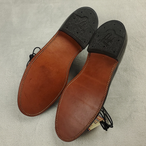 Lehigh Safety Shoes Longwing Steel Toe Wingtip Brogue Pebbled Leather Black 1701 - Picture 8 of 13